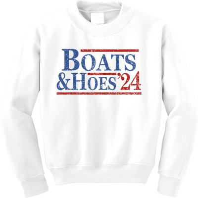 Boats And Hoes 2024 Funny Summer Beach Vacation Kids Sweatshirt