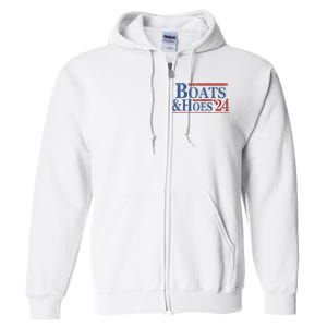 Boats And Hoes 2024 Funny Summer Beach Vacation Full Zip Hoodie