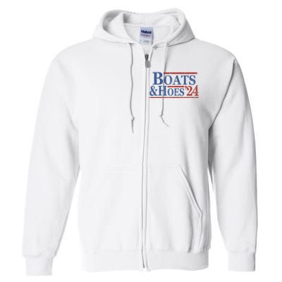 Boats And Hoes 2024 Funny Summer Beach Vacation Full Zip Hoodie