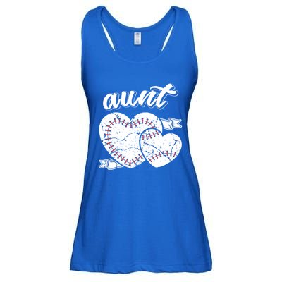 Baseball Aunt Heart Ball Cool Baseball Proud Grandma Great Gift Ladies Essential Flowy Tank