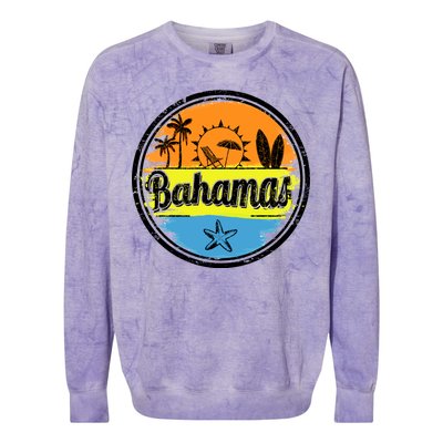 Bahamas Retro Circle Colorblast Crewneck Sweatshirt