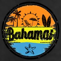 Bahamas Retro Circle 7 Panel Mesh Trucker Snapback Hat