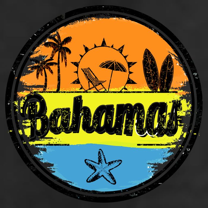 Bahamas Retro Circle 7 Panel Mesh Trucker Snapback Hat
