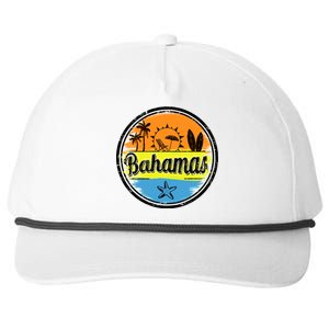 Bahamas Retro Circle Snapback Five-Panel Rope Hat