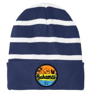 Bahamas Retro Circle Striped Beanie with Solid Band