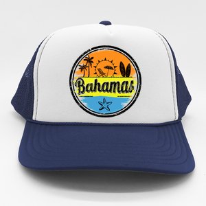 Bahamas Retro Circle Trucker Hat