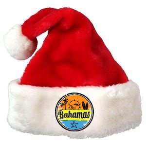 Bahamas Retro Circle Premium Christmas Santa Hat