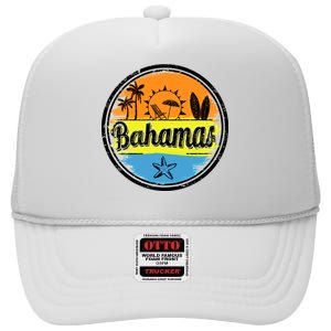 Bahamas Retro Circle High Crown Mesh Back Trucker Hat