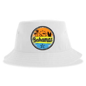 Bahamas Retro Circle Sustainable Bucket Hat