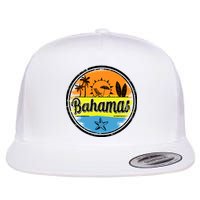 Bahamas Retro Circle Flat Bill Trucker Hat