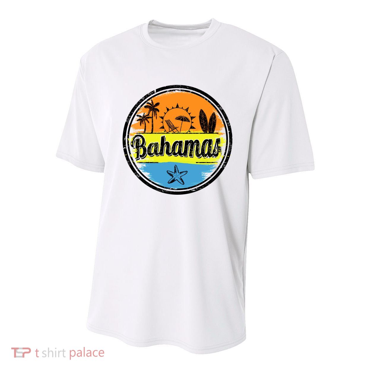 Bahamas Retro Circle Youth Performance Sprint T-Shirt