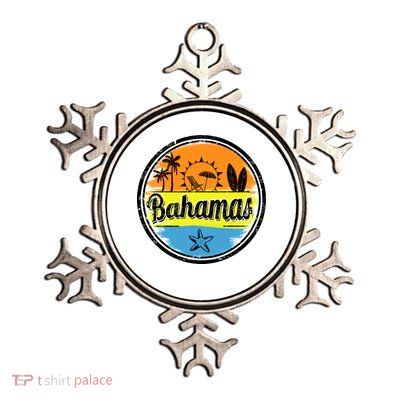 Bahamas Retro Circle Metallic Star Ornament