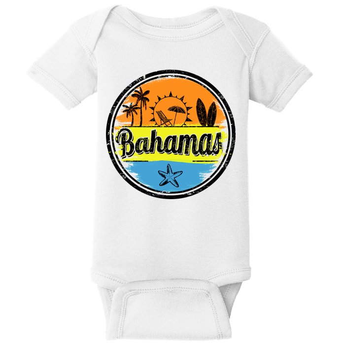 Bahamas Retro Circle Baby Bodysuit