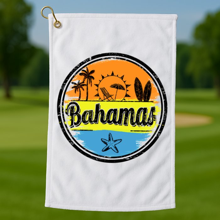 Bahamas Retro Circle Golf Towel