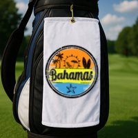 Bahamas Retro Circle Golf Towel