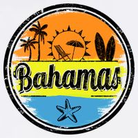 Bahamas Retro Circle Golf Towel