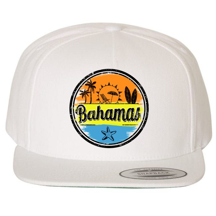 Bahamas Retro Circle Wool Snapback Cap