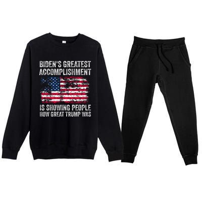 BidenS Accomplishment Is Showing People How Great Trump Was Premium Crewneck Sweatsuit Set