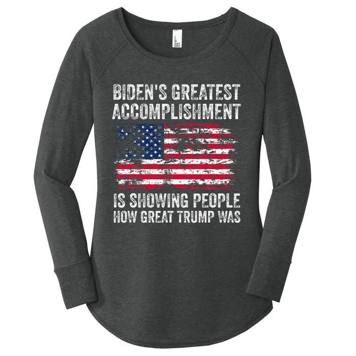 BidenS Accomplishment Is Showing People How Great Trump Was Women's Perfect Tri Tunic Long Sleeve Shirt