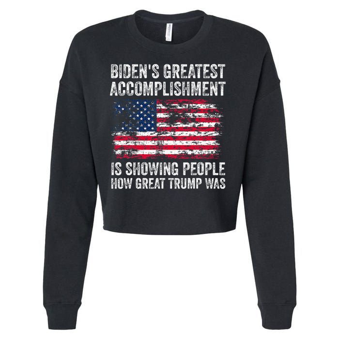 BidenS Accomplishment Is Showing People How Great Trump Was Cropped Pullover Crew