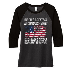 BidenS Accomplishment Is Showing People How Great Trump Was Women's Tri-Blend 3/4-Sleeve Raglan Shirt