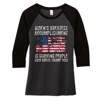 BidenS Accomplishment Is Showing People How Great Trump Was Women's Tri-Blend 3/4-Sleeve Raglan Shirt