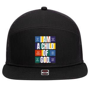 Bible Affirmations I'm a child of God Christian Faith 7 Panel Mesh Trucker Snapback Hat