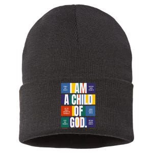 Bible Affirmations I'm a child of God Christian Faith Sustainable Knit Beanie