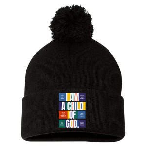 Bible Affirmations I'm a child of God Christian Faith Pom Pom 12in Knit Beanie