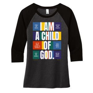 Bible Affirmations I'm a child of God Christian Faith Women's Tri-Blend 3/4-Sleeve Raglan Shirt