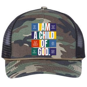 Bible Affirmations I'm a child of God Christian Faith Retro Rope Trucker Hat Cap