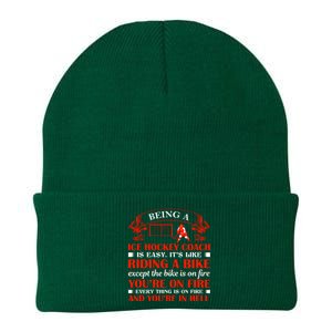 Being A Ice Hockey Coach Is Easy Knit Cap Winter Beanie