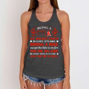 Being A Ice Hockey Coach Is Easy Women's Knotted Racerback Tank