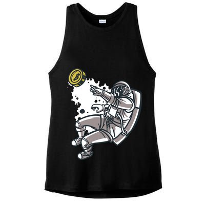 Bitcoin Astronaut In Space Ladies PosiCharge Tri-Blend Wicking Tank