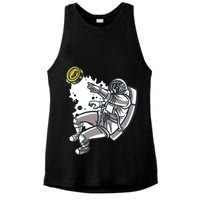 Bitcoin Astronaut In Space Ladies PosiCharge Tri-Blend Wicking Tank
