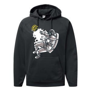 Bitcoin Astronaut In Space Performance Fleece Hoodie