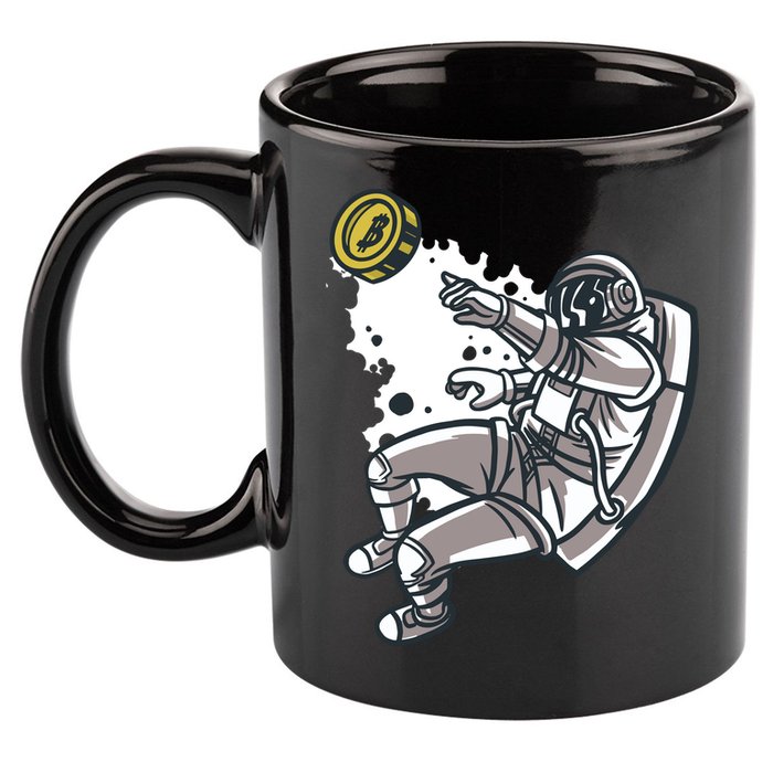 Bitcoin Astronaut In Space 11oz C Handle Ceramic Mug