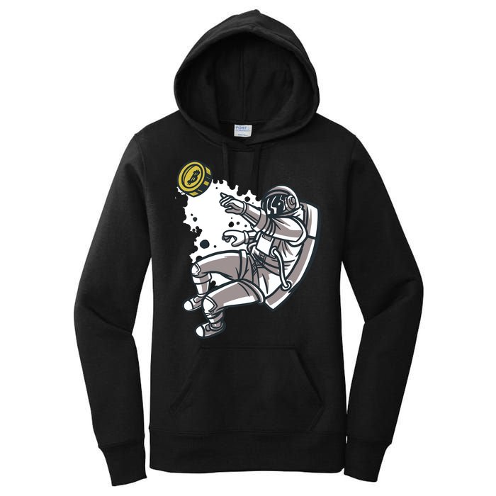 Bitcoin Astronaut In Space Women's Pullover Hoodie