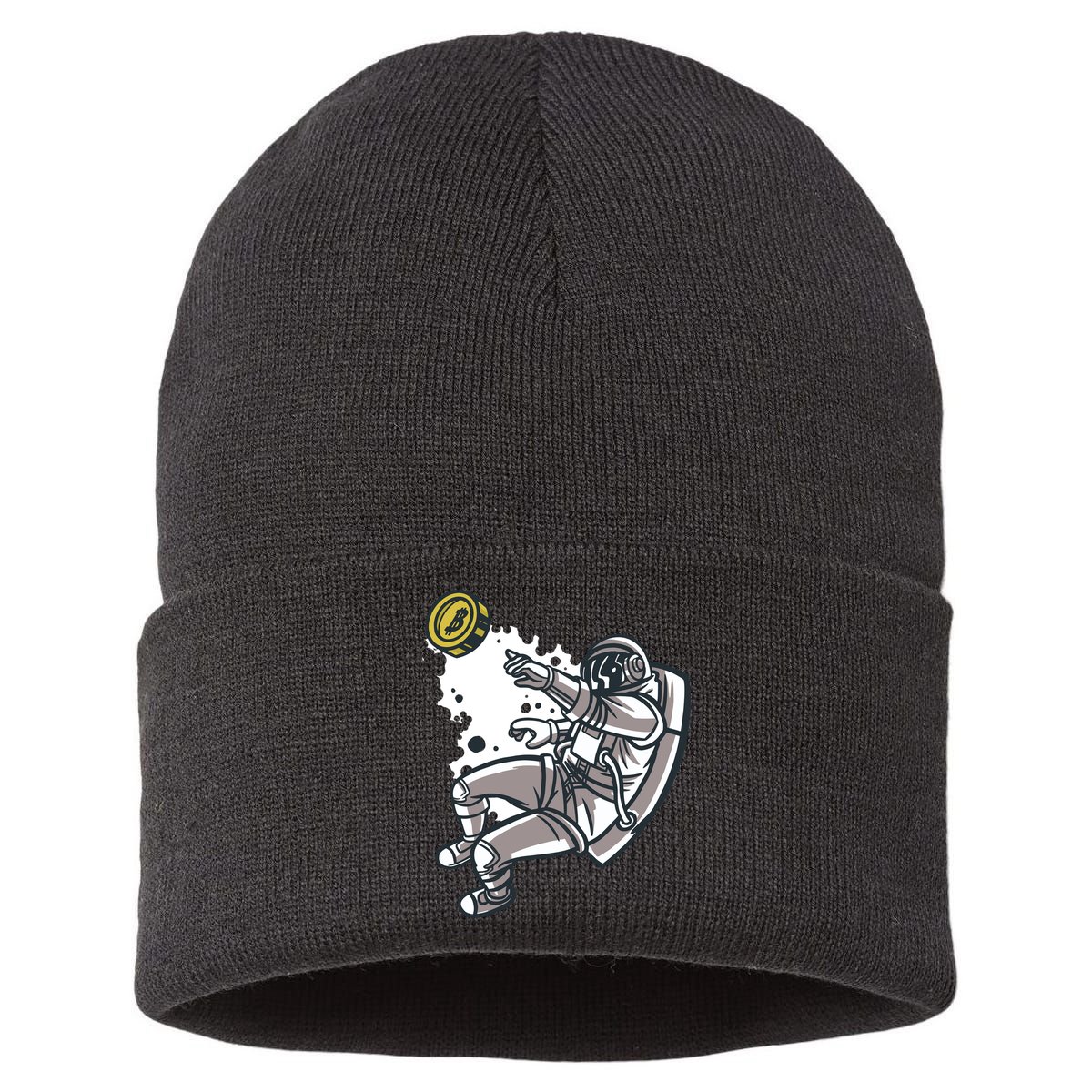 Bitcoin Astronaut In Space Sustainable Knit Beanie