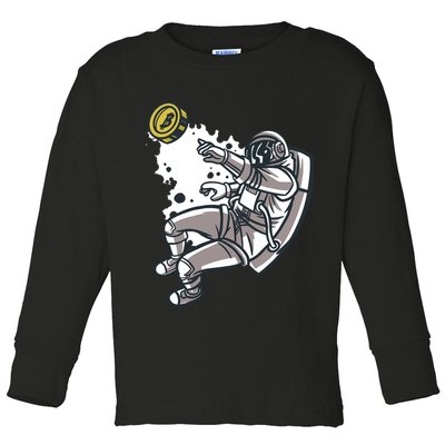 Bitcoin Astronaut In Space Toddler Long Sleeve Shirt