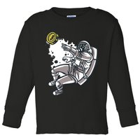 Bitcoin Astronaut In Space Toddler Long Sleeve Shirt