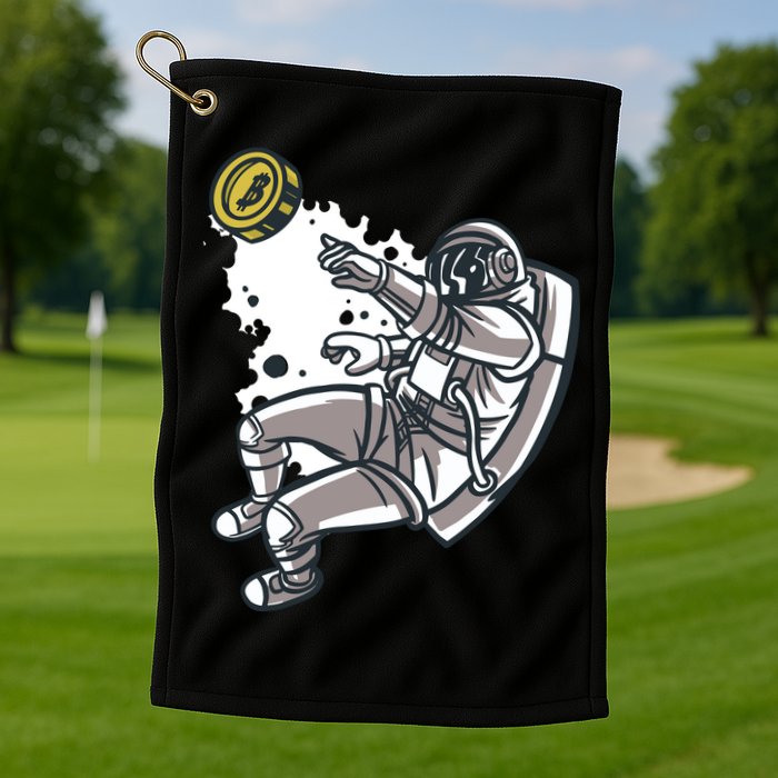 Bitcoin Astronaut In Space Golf Towel