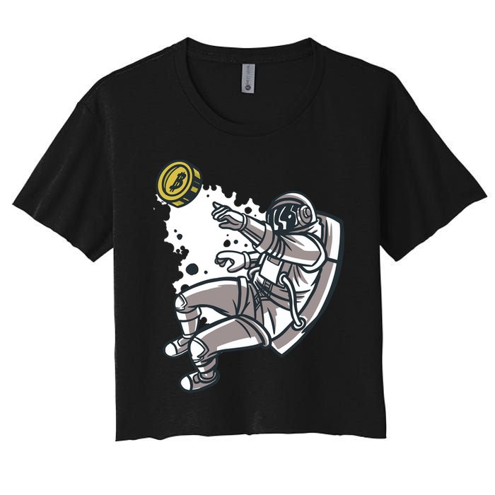 Bitcoin Astronaut In Space Crop Top