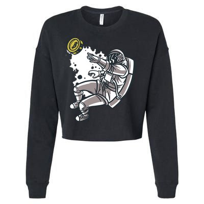 Bitcoin Astronaut In Space Cropped Pullover Crew