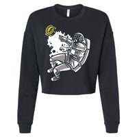 Bitcoin Astronaut In Space Cropped Pullover Crew