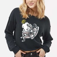 Bitcoin Astronaut In Space Cropped Pullover Crew