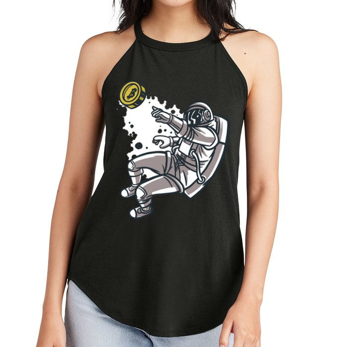 Bitcoin Astronaut In Space Women's Perfect Tri Rocker Tank