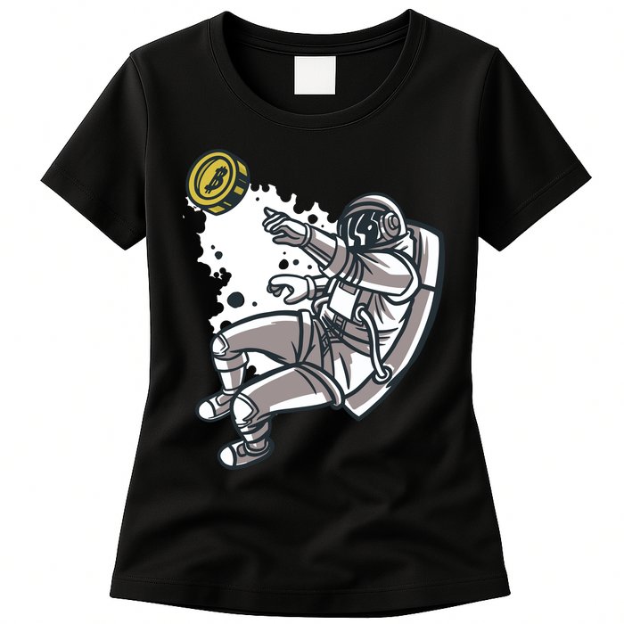 Bitcoin Astronaut In Space Womens T-Shirt