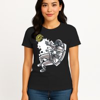 Bitcoin Astronaut In Space Womens T-Shirt