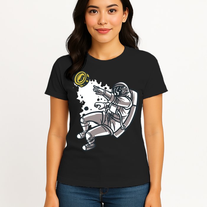 Bitcoin Astronaut In Space Womens T-Shirt